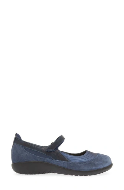 Naot Kirei Mary Jane Flat In Polar/ Mid Blue Suede/ Ink