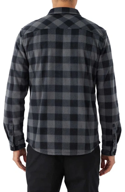 Shop O'neill Glacier Check Fleece Snap-up Shirt In Graphite