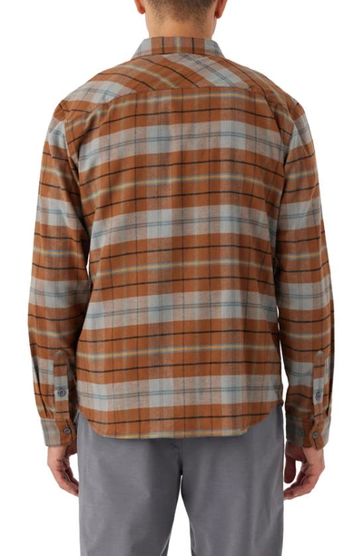 O'neill Redmond Plaid Stretch Flannel Button-up Shirt In Medium Brown