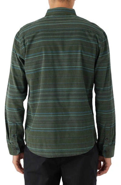 Shop O'neill Caruso Stripe Button-up Shirt In Dark Olive