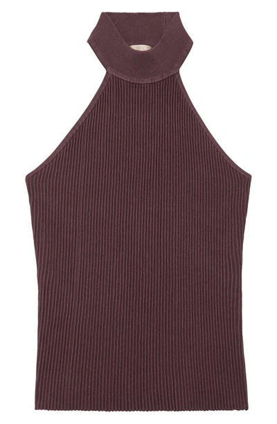 Shop Guess Shayna Mock Neck Rib Sweater In Dark Red