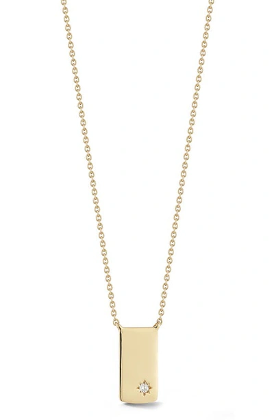 Dana Rebecca Designs Cynthia Rose Diamond Starburst Tag Pendant Necklace In Yellow Gold