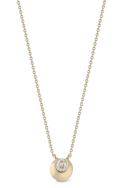Shop Dana Rebecca Designs Mikaela Estelle Diamond Oval Pendant Necklace In Yellow Gold