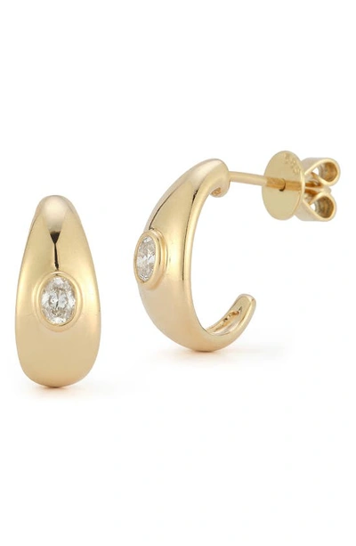 Shop Dana Rebecca Designs Mikaela Estelle Diamond Huggie Hoop Earrings In Yellow Gold