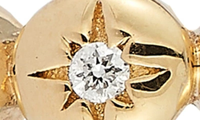 Dana Rebecca Designs Cynthia Rose Diamond Starburst Huggie Hoop Earrings In Yellow Gold