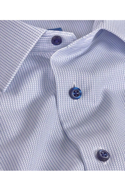 Shop David Donahue Slim Fit Microcheck Dress Shirt In White/ Blue