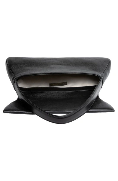 Shop Liselle Kiss Elliot Leather Top Handle Bag In Black Crushed