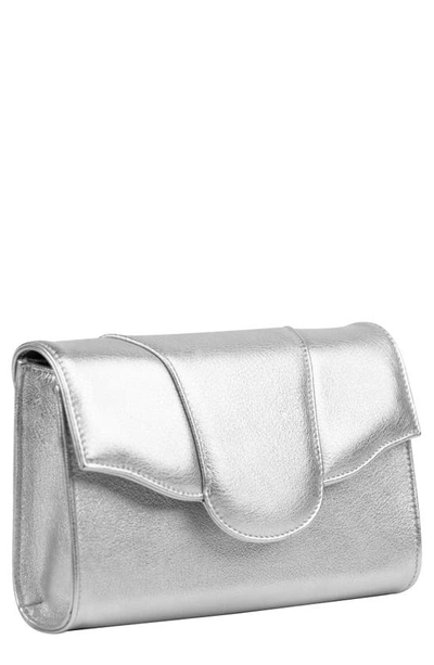 Shop Liselle Kiss Allie Metallic Leather Crossbody Bag In Silver