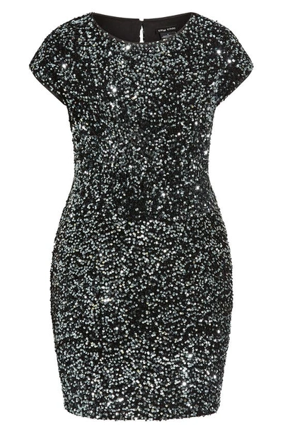 Shop City Chic Sequin Cocktail Dress In Black