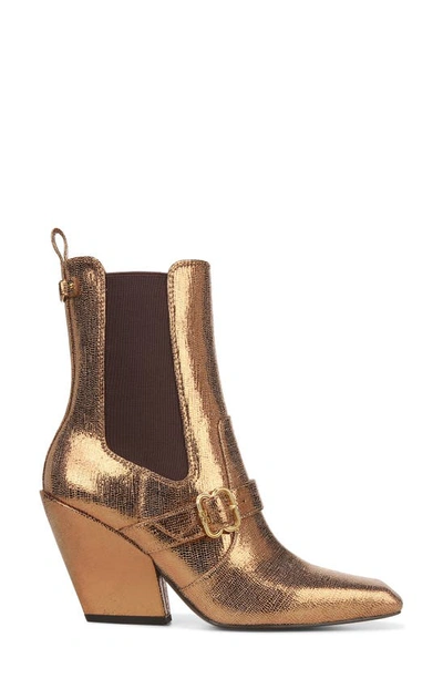 Shop Sam Edelman Suzette Chelsea Boot In Deep Gold
