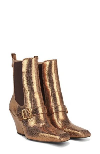 Shop Sam Edelman Suzette Chelsea Boot In Deep Gold