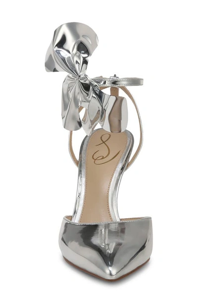Shop Sam Edelman Halie Pointed Toe Pump In Soft Silver
