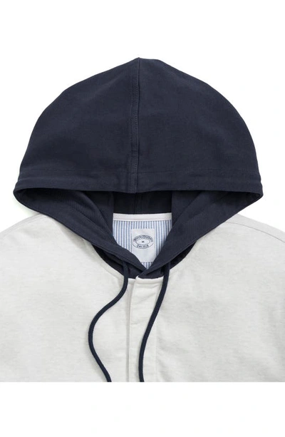 Shop Brooks Brothers Rugby Stripe Cotton Hoodie In White Multi