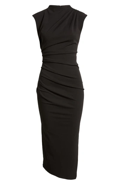 Shop Nikki Lund Dida Funnel Neck Cocktail Dress In Black