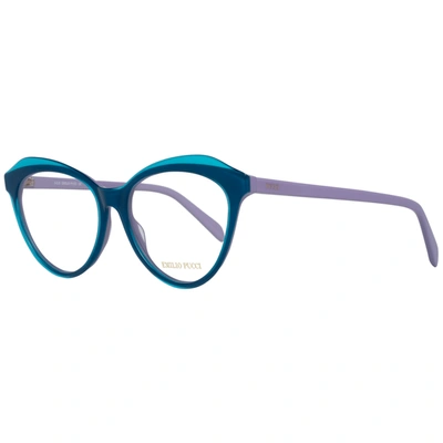Shop Emilio Pucci Turquoise Women Optical Frames