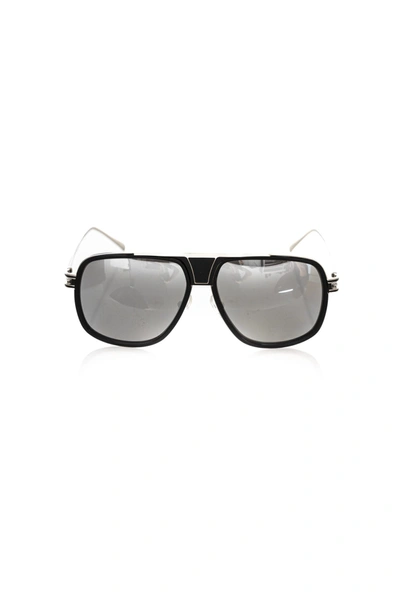 Frankie Morello Black Metallic Fibre Sunglasses In Black