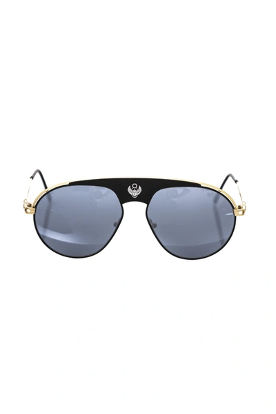 Shop Frankie Morello Black Metallic Fibre Sunglasses