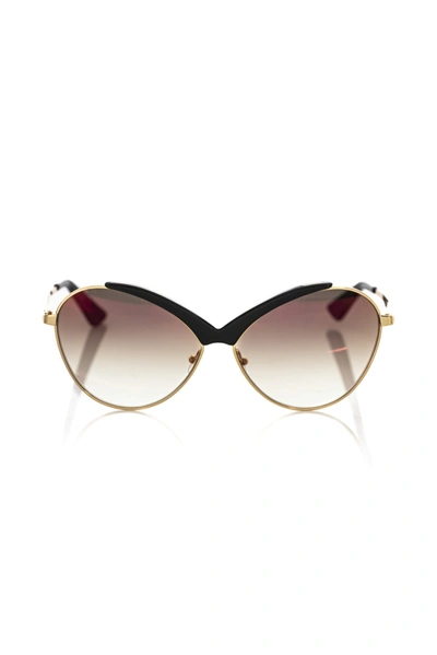 Shop Frankie Morello Black Metallic Fibre Sunglasses