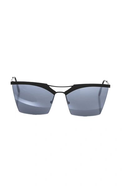 Shop Frankie Morello Black Metallic Fibre Sunglasses