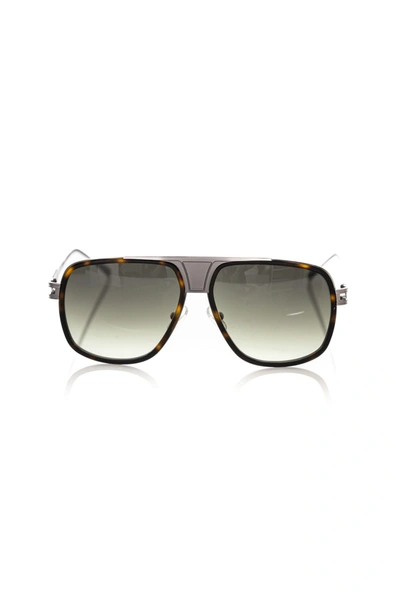 Shop Frankie Morello Brown Metallic Fibre Sunglasses