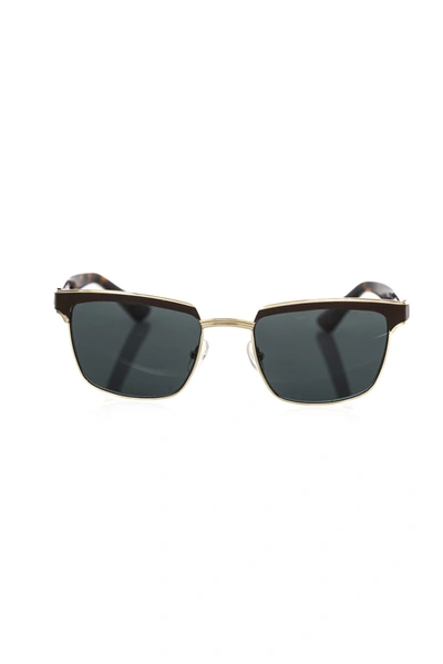 Shop Frankie Morello Brown Metallic Fibre Sunglasses
