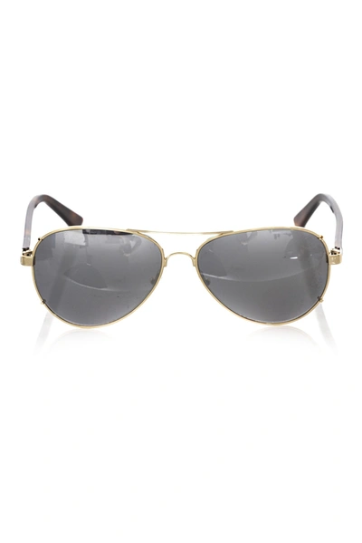 Shop Frankie Morello Gold Metallic Fibre Sunglasses