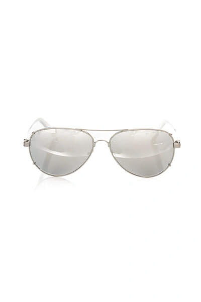 Shop Frankie Morello Silver Metallic Fibre Sunglasses