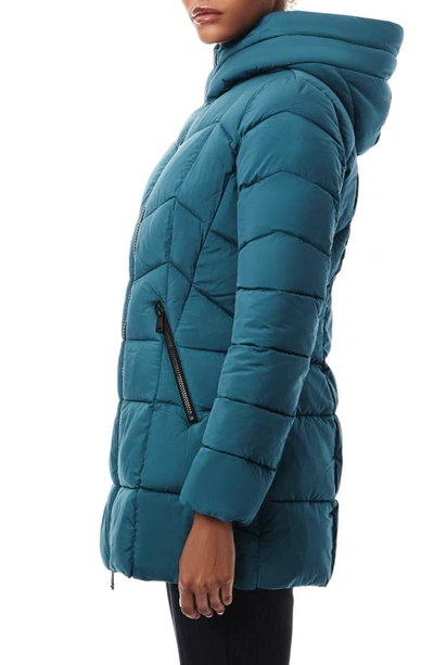 Shop Bernardo Hooded Water Resistant Puffer Jacket In Astro Green