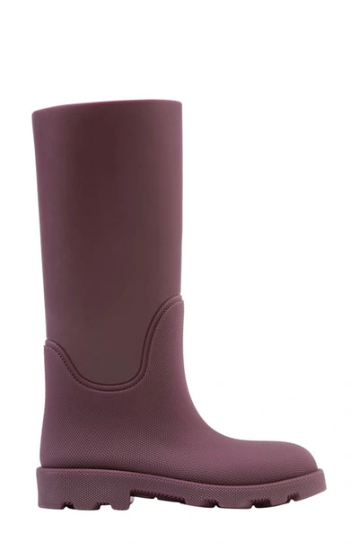 Shop Burberry Marsh Tall Rain Boot In Plum