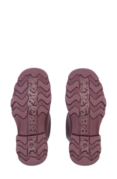 Burberry Rubber Marsh Boots With Rounded Toe And Knee Length In Plum