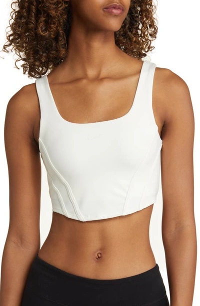 Shop Nike Sportswear Light Support Corset Bra In Sail/ Sail