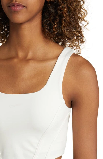 Shop Nike Sportswear Light Support Corset Bra In Sail/ Sail