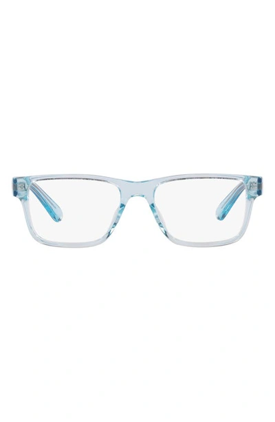 Shop Versace Kids' 46mm Rectangular Optical Glasses In Transparent Blue