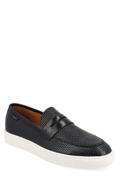 Shop Taft 365 Weave Leather Loafer In Black