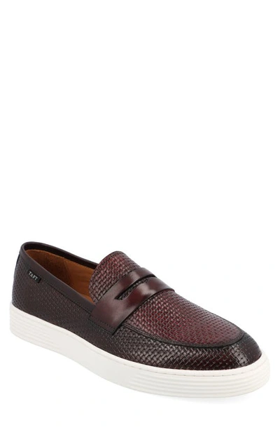 Shop Taft 365 Weave Leather Loafer In Cherry