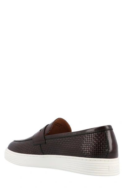 Shop Taft 365 Weave Leather Loafer In Cherry