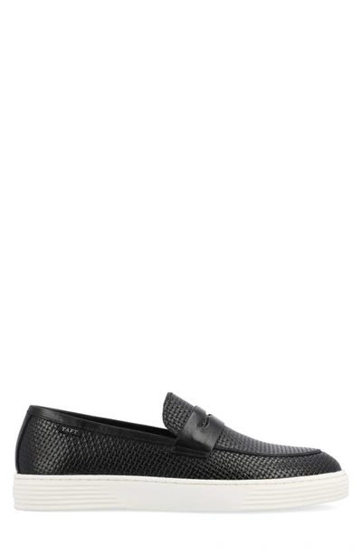 Shop Taft 365 Weave Leather Loafer In Black