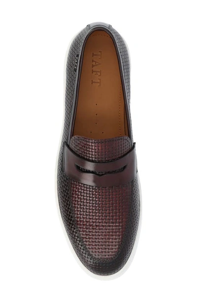 Shop Taft 365 Weave Leather Loafer In Cherry