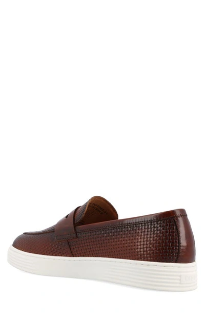 Shop Taft 365 Weave Leather Loafer In Chili