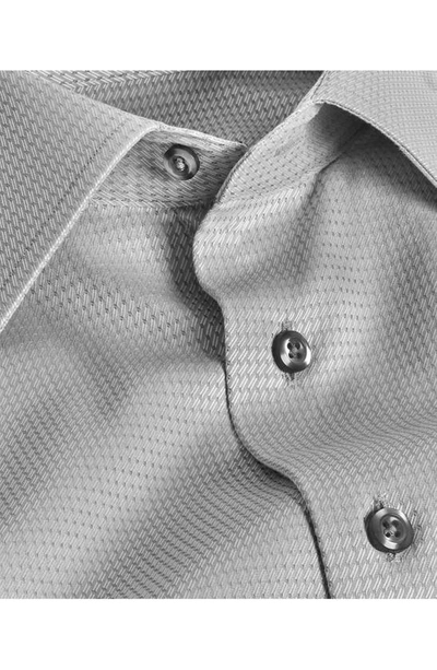 David Donahue Regular Fit Dobby Diagonal Cotton Dress Shirt In Pearl