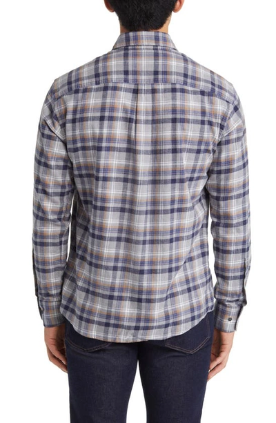Shop Peter Millar Iron Way Plaid Button-up Shirt In Gale Grey
