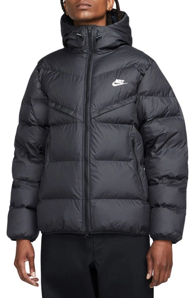 Shop Nike Storm-fit Windrunner Insulated Hooded Jacket In Black/ Black/ Sail