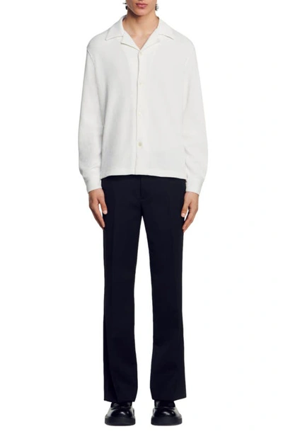 Shop Sandro Alicudi Long Sleeve Button-up Shirt In Off White