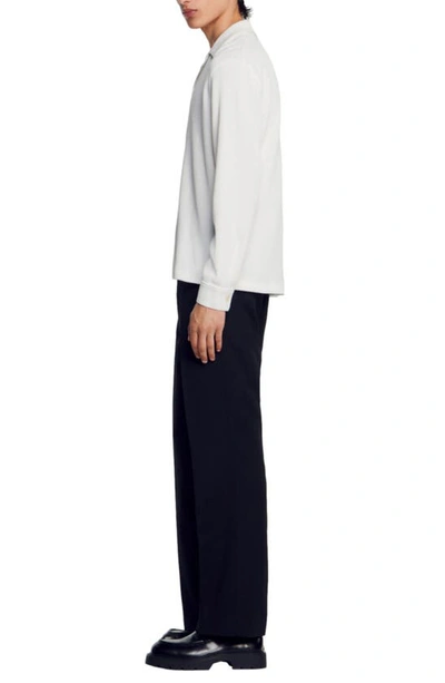 Shop Sandro Alicudi Long Sleeve Button-up Shirt In Off White