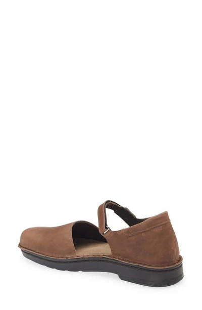 Naot Catania Mary Jane Flat In Oily Bark Nubuck