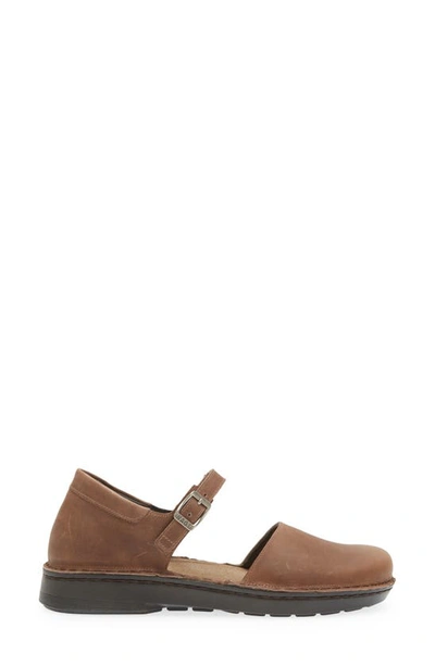 Naot Catania Mary Jane Flat In Oily Bark Nubuck