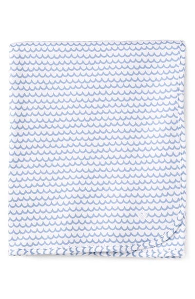 Shop Petite Plume Pima Cotton Baby Blanket In Blue