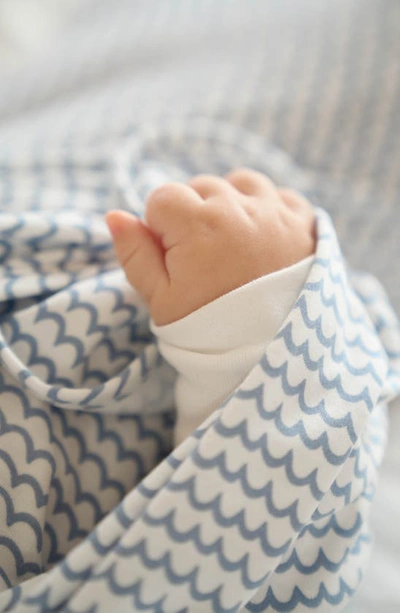 Shop Petite Plume Pima Cotton Baby Blanket In Blue