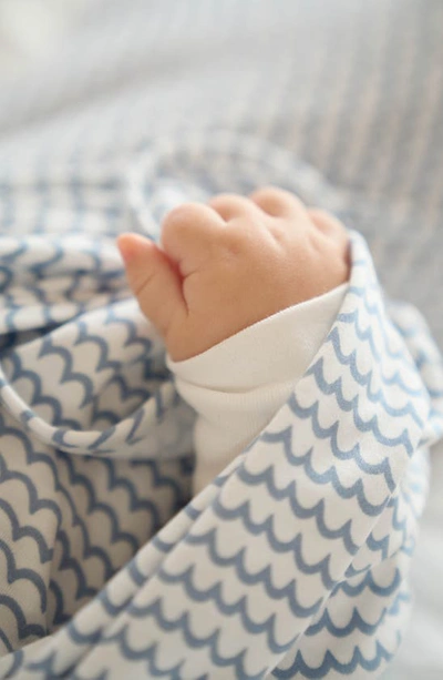 Petite Plume Pima Cotton Baby Blanket In Blue