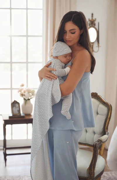 Petite Plume Pima Cotton Baby Blanket In Blue
